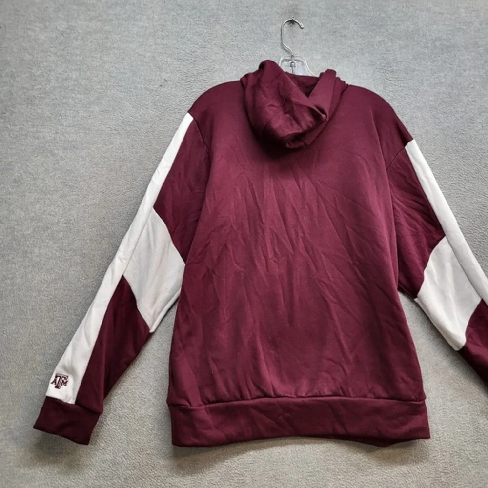 Texas A&M Aggies Men Sweatshirt Large Red Hoodie Adidas Logo Embroidered‎